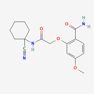 molecular formula C17H21N3O4 B2497883 2-[2-[(1-氰基环己基)氨基]-2-氧代乙氧基]-4-甲氧基苯甲酰胺 CAS No. 1223728-70-8