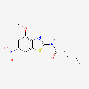 N-(4-methoxy-6-nitro-1,3-benzothiazol-2-yl)pentanamide