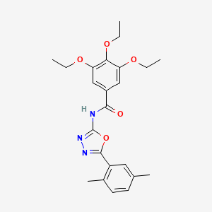 molecular formula C23H27N3O5 B2497895 N-[5-(2,5-二甲基苯基)-1,3,4-噁二唑-2-基]-3,4,5-三乙氧基苯甲酰胺 CAS No. 891124-49-5