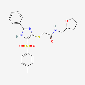 2-((2-phenyl-4-tosyl-1H-imidazol-5-yl)thio)-N-((tetrahydrofuran-2-yl)methyl)acetamide