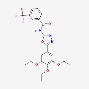 molecular formula C22H22F3N3O5 B2497906 N-[5-(3,4,5-三乙氧基苯基)-1,3,4-噁二唑-2-基]-3-(三氟甲基)苯甲酰胺 CAS No. 891126-29-7