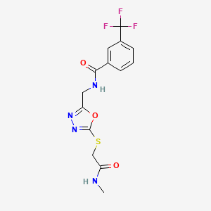 N-[(5-{[(methylcarbamoyl)methyl]sulfanyl}-1,3,4-oxadiazol-2-yl)methyl]-3-(trifluoromethyl)benzamide