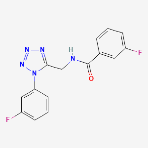 molecular formula C15H11F2N5O B2497916 3-fluoro-N-((1-(3-fluorophenyl)-1H-tetrazol-5-yl)methyl)benzamide CAS No. 921055-93-8