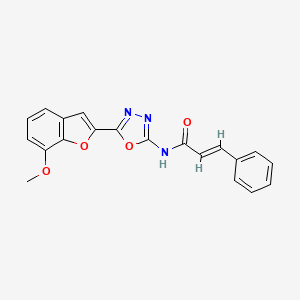 N-(5-(7-methoxybenzofuran-2-yl)-1,3,4-oxadiazol-2-yl)cinnamamide