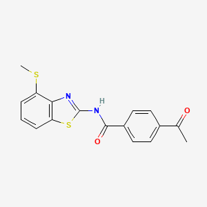 molecular formula C17H14N2O2S2 B2497922 4-acetyl-N-(4-(methylthio)benzo[d]thiazol-2-yl)benzamide CAS No. 899941-71-0