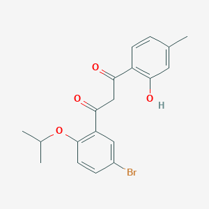 molecular formula C19H19BrO4 B2497926 1-[5-Bromo-2-(propan-2-yloxy)phenyl]-3-(2-hydroxy-4-methylphenyl)propane-1,3-dione CAS No. 1630763-52-8