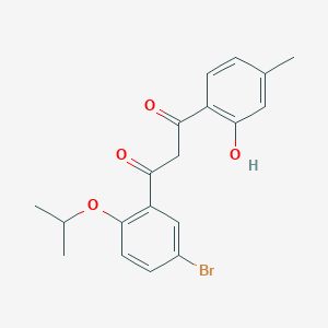 molecular formula C19H19BrO4 B2497926 1-(5-bromo-2-isopropoxyphenyl)-3-(2-hydroxy-4-methylphenyl)propane-1,3-dione CAS No. 1630763-52-8