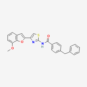 molecular formula C26H20N2O3S B2497927 4-benzyl-N-(4-(7-methoxybenzofuran-2-yl)thiazol-2-yl)benzamide CAS No. 921567-02-4
