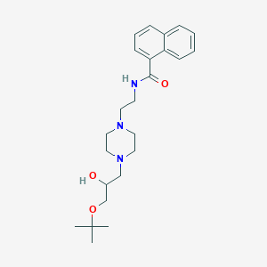 molecular formula C24H35N3O3 B2497929 N-(2-(4-(3-(tert-butoxy)-2-hydroxypropyl)piperazin-1-yl)ethyl)-1-naphthamide CAS No. 2034566-41-9