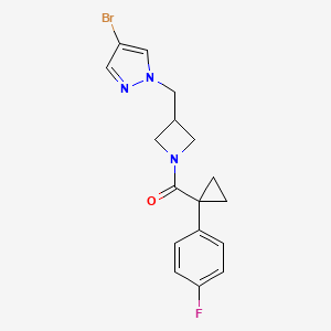 4-bromo-1-({1-[1-(4-fluorophenyl)cyclopropanecarbonyl]azetidin-3-yl}methyl)-1H-pyrazole