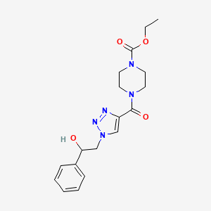 ethyl 4-[1-(2-hydroxy-2-phenylethyl)-1H-1,2,3-triazole-4-carbonyl]piperazine-1-carboxylate