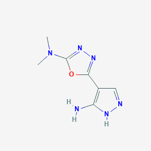 5-(5-amino-1H-pyrazol-4-yl)-N,N-dimethyl-1,3,4-oxadiazol-2-amine