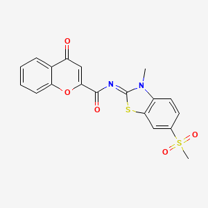 N-(3-methyl-6-methylsulfonyl-1,3-benzothiazol-2-ylidene)-4-oxochromene-2-carboxamide