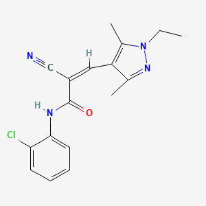 (Z)-N-(2-chlorophenyl)-2-cyano-3-(1-ethyl-3,5-dimethylpyrazol-4-yl)prop-2-enamide