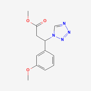 molecular formula C12H14N4O3 B2497959 methyl 3-(3-methoxyphenyl)-3-(1H-1,2,3,4-tetrazol-1-yl)propanoate CAS No. 2060031-50-5