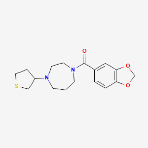 Benzo[d][1,3]dioxol-5-yl(4-(tetrahydrothiophen-3-yl)-1,4-diazepan-1-yl)methanone