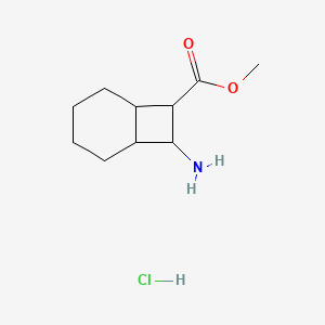 molecular formula C10H18ClNO2 B2497966 甲基-8-氨基双环[4.2.0]辛烷-7-甲酸乙酯；盐酸盐 CAS No. 2361634-74-2