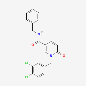 molecular formula C20H16Cl2N2O2 B2497967 N-benzyl-1-(3,4-dichlorobenzyl)-6-oxo-1,6-dihydro-3-pyridinecarboxamide CAS No. 338781-51-4
