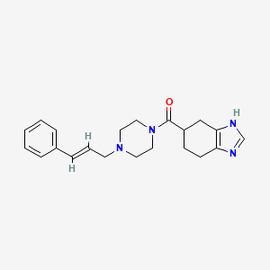 molecular formula C21H26N4O B2497968 (E)-(4-肉桂基哌嗪-1-基)(4,5,6,7-四氢-1H-苯并[d]咪唑-5-基)甲酮 CAS No. 2035023-41-5