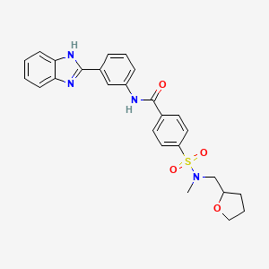 molecular formula C26H26N4O4S B2497992 N-(3-(1H-苯并[d]咪唑-2-基)苯基)-4-(N-甲基-N-((四氢呋喃-2-基)甲基)磺酰基)苯甲酰胺 CAS No. 868676-55-5