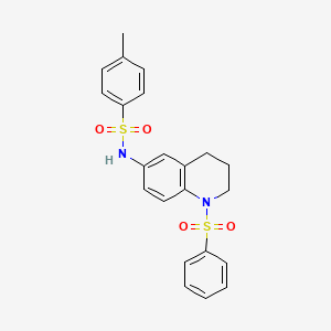 molecular formula C22H22N2O4S2 B2497998 4-甲基-N-(1-(苯磺酰基)-1,2,3,4-四氢喹啉-6-基)苯磺酰胺 CAS No. 946295-28-9