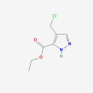 molecular formula C7H9ClN2O2 B2498001 4-(氯甲基)-1H-吡唑-5-羧酸乙酯 CAS No. 2089728-91-4