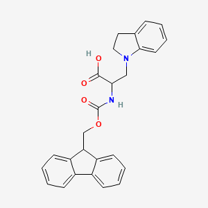 molecular formula C26H24N2O4 B2498007 3-(2,3-二氢吲哚-1-基)-2-(9H-芴并-9-基甲氧羰基氨基)丙酸 CAS No. 2418642-87-0