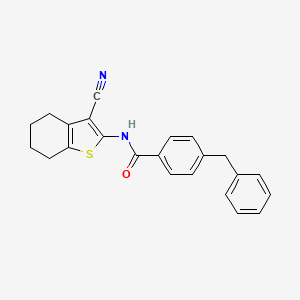 molecular formula C23H20N2OS B2498009 4-benzyl-N-(3-cyano-4,5,6,7-tetrahydro-1-benzothiophen-2-yl)benzamide CAS No. 476284-77-2
