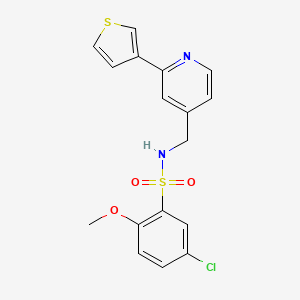 5-chloro-2-methoxy-N-((2-(thiophen-3-yl)pyridin-4-yl)methyl)benzenesulfonamide