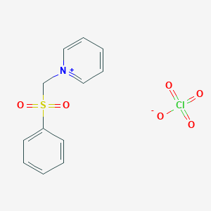 molecular formula C12H12ClNO6S B2498037 1-[(Benzenesulfonyl)methyl]pyridin-1-ium perchlorate CAS No. 71880-05-2