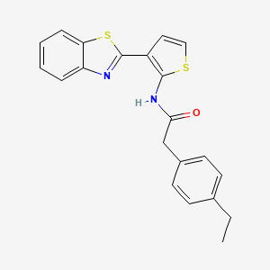 molecular formula C21H18N2OS2 B2498038 N-(3-(benzo[d]thiazol-2-yl)thiophen-2-yl)-2-(4-ethylphenyl)acetamide CAS No. 923428-76-6