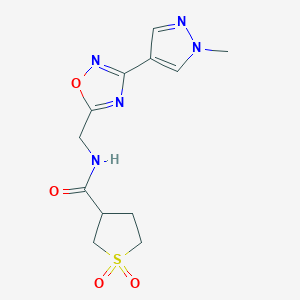 N-((3-(1-methyl-1H-pyrazol-4-yl)-1,2,4-oxadiazol-5-yl)methyl)tetrahydrothiophene-3-carboxamide 1,1-dioxide