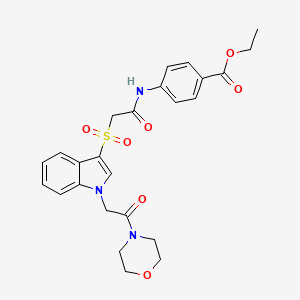 ethyl 4-(2-((1-(2-morpholino-2-oxoethyl)-1H-indol-3-yl)sulfonyl)acetamido)benzoate