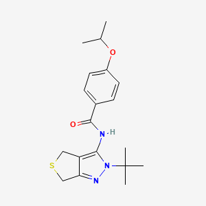 molecular formula C19H25N3O2S B2498042 N-(2-(tert-butyl)-4,6-dihydro-2H-thieno[3,4-c]pyrazol-3-yl)-4-isopropoxybenzamide CAS No. 476459-21-9