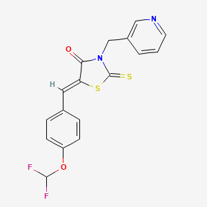 molecular formula C17H12F2N2O2S2 B2498055 (Z)-5-(4-(difluoromethoxy)benzylidene)-3-(pyridin-3-ylmethyl)-2-thioxothiazolidin-4-one CAS No. 315693-93-7