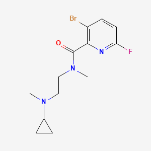 molecular formula C13H17BrFN3O B2498062 3-bromo-N-{2-[cyclopropyl(methyl)amino]ethyl}-6-fluoro-N-methylpyridine-2-carboxamide CAS No. 2094887-14-4