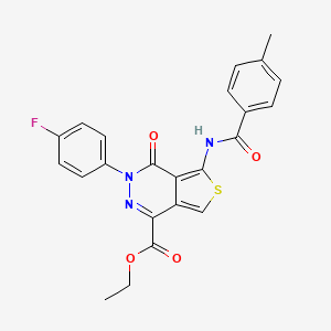 molecular formula C23H18FN3O4S B2498067 Ethyl 3-(4-fluorophenyl)-5-(4-methylbenzamido)-4-oxo-3,4-dihydrothieno[3,4-d]pyridazine-1-carboxylate CAS No. 851949-09-2