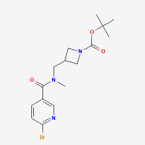 molecular formula C16H22BrN3O3 B2498071 Tert-butyl 3-[[(6-Brompyridin-3-carbonyl)-methylamino]methyl]azetidin-1-carboxylat CAS No. 2402830-87-7