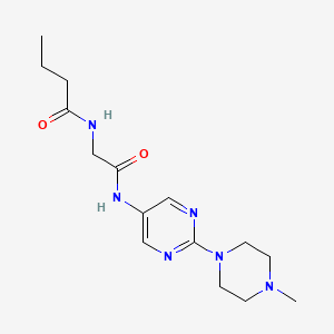 molecular formula C15H24N6O2 B2498078 N-(2-((2-(4-methylpiperazin-1-yl)pyrimidin-5-yl)amino)-2-oxoethyl)butyramide CAS No. 1797291-26-9