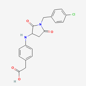 molecular formula C19H17ClN2O4 B2498079 2-[4-({1-[(4-Chlorophenyl)methyl]-2,5-dioxopyrrolidin-3-yl}amino)phenyl]acetic acid CAS No. 1009720-68-6