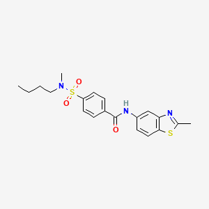 molecular formula C20H23N3O3S2 B2498084 4-[butyl(methyl)sulfamoyl]-N-(2-methyl-1,3-benzothiazol-5-yl)benzamide CAS No. 683261-46-3
