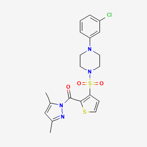 (3-{[4-(3-chlorophenyl)piperazin-1-yl]sulfonyl}thiophen-2-yl)(3,5-dimethyl-1H-pyrazol-1-yl)methanone