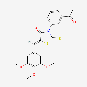 molecular formula C21H19NO5S2 B2498126 (5Z)-3-(3-acetylphenyl)-2-sulfanylidene-5-[(3,4,5-trimethoxyphenyl)methylidene]-1,3-thiazolidin-4-one CAS No. 868147-68-6