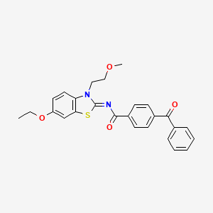 (Z)-4-benzoyl-N-(6-ethoxy-3-(2-methoxyethyl)benzo[d]thiazol-2(3H)-ylidene)benzamide