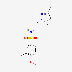 molecular formula C15H21N3O3S B2498137 N-(2-(3,5-dimethyl-1H-pyrazol-1-yl)ethyl)-4-methoxy-3-methylbenzenesulfonamide CAS No. 1235068-01-5