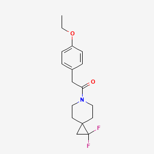 molecular formula C17H21F2NO2 B2498140 1-{1,1-Difluoro-6-azaspiro[2.5]octan-6-yl}-2-(4-ethoxyphenyl)ethan-1-one CAS No. 2097923-68-5