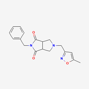 molecular formula C18H19N3O3 B2498142 2-Benzyl-5-[(5-methyl-1,2-oxazol-3-yl)methyl]-octahydropyrrolo[3,4-c]pyrrole-1,3-dione CAS No. 2415533-64-9