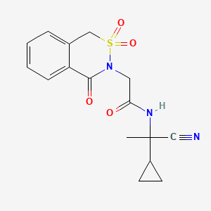 molecular formula C16H17N3O4S B2498144 N-(1-cyano-1-cyclopropylethyl)-2-(2,2,4-trioxo-3,4-dihydro-1H-2lambda6,3-benzothiazin-3-yl)acetamide CAS No. 1252453-52-3