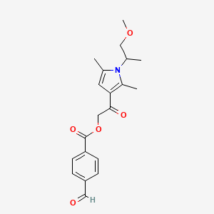 molecular formula C20H23NO5 B2498145 [2-[1-(1-Methoxypropan-2-yl)-2,5-dimethylpyrrol-3-yl]-2-oxoethyl] 4-formylbenzoate CAS No. 731838-68-9
