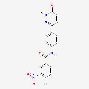 molecular formula C18H13ClN4O4 B2498152 4-chloro-N-(4-(1-methyl-6-oxo-1,6-dihydropyridazin-3-yl)phenyl)-3-nitrobenzamide CAS No. 941998-06-7